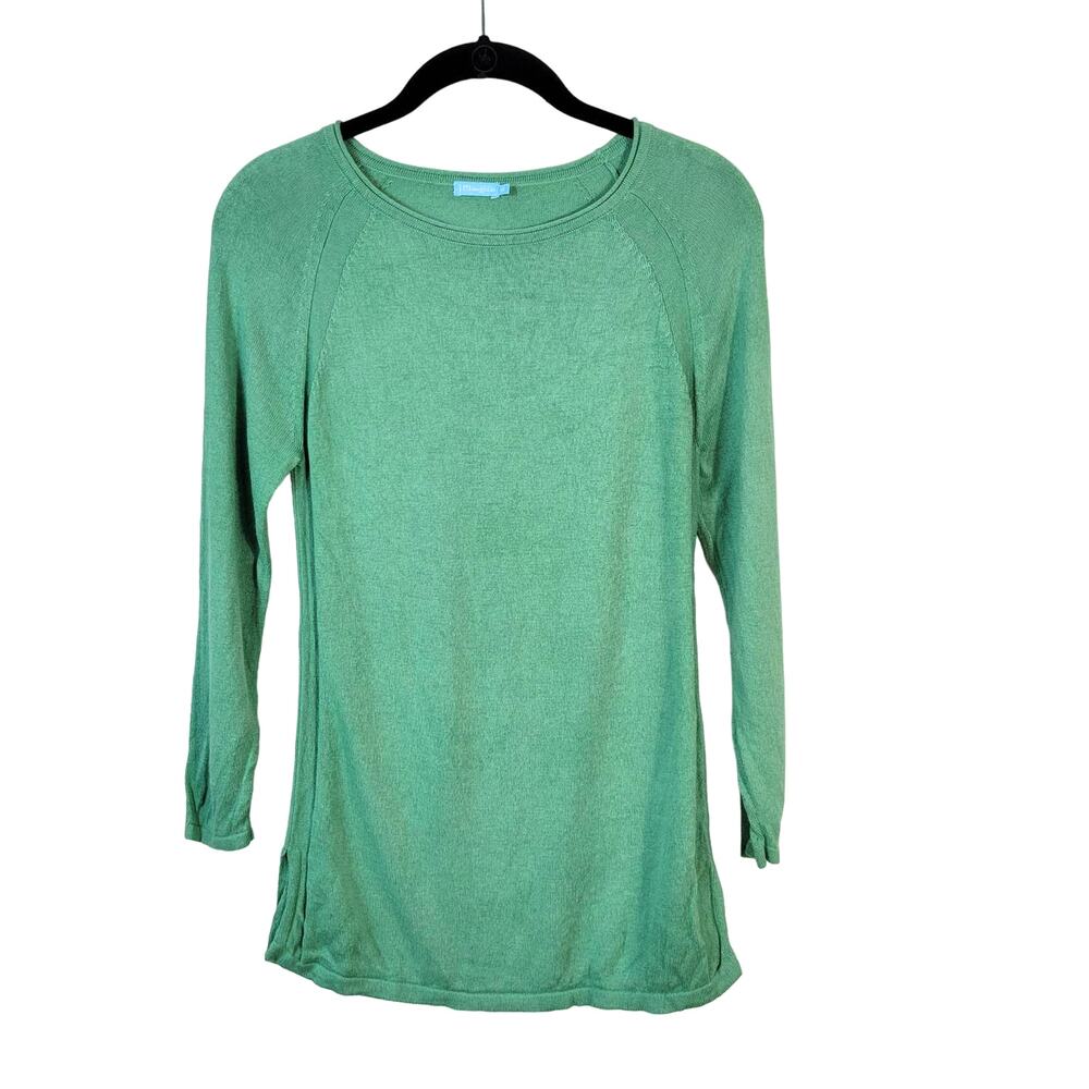 J Mclaughlin Sweater Womens XS Green lightweight Preppy Coastal Nautical Casual